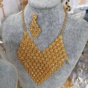 Oman Exquisite 18K Gold Plated Wedding Set African Bridal Jewelry Set for Ladies Fashion Design